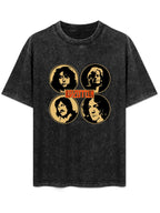 Vintage Washed Led Zeppelin Band Portrait Graphic T-Shirt