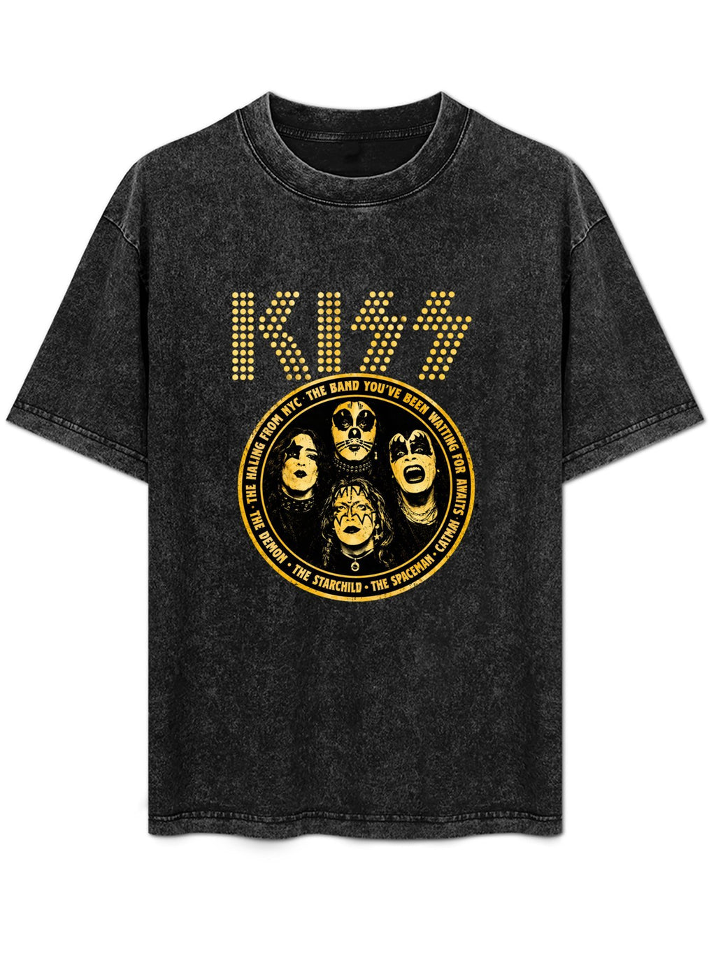 KISS Gold Spotlight Band Portrait Graphic T-Shirt