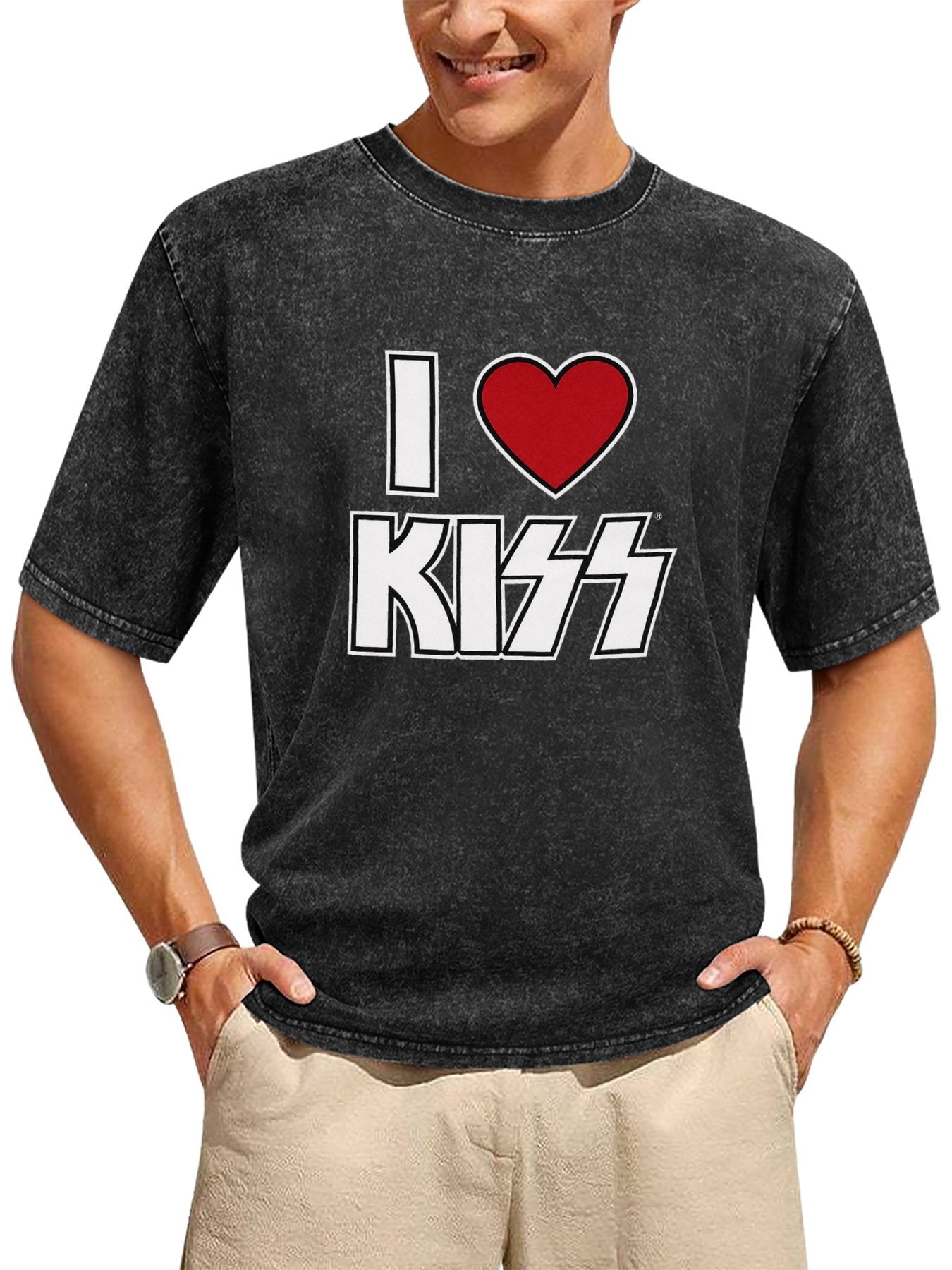 I Love KISS Heart Logo Graphic T-Shirt Secondary image