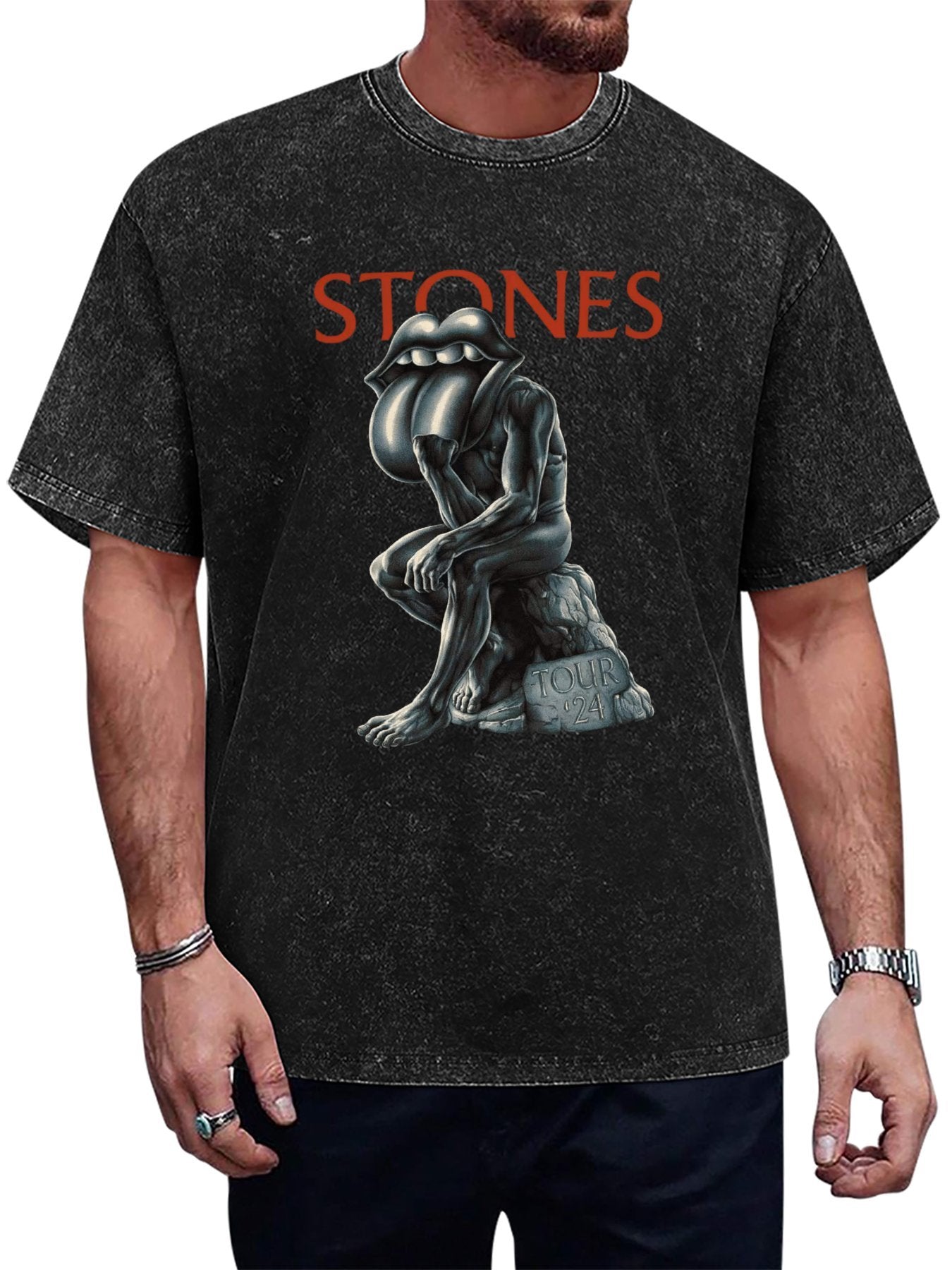 Vintage Washed Rolling Stones Tour '24 Graphic T-Shirt Main image