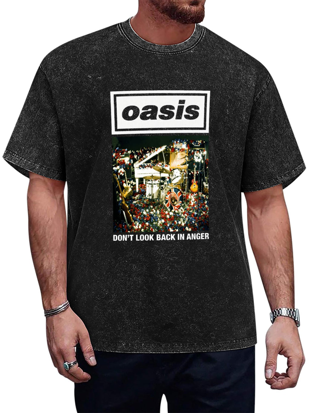 Oasis Don’t Look Back in Anger Drum Kit Graphic T-Shirt