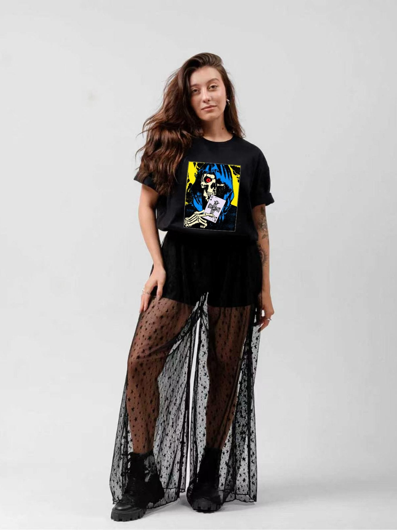 Grim Reaper Playing Card Graphic T-Shirt