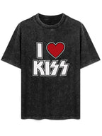 I Love KISS Heart Logo Graphic T-Shirt