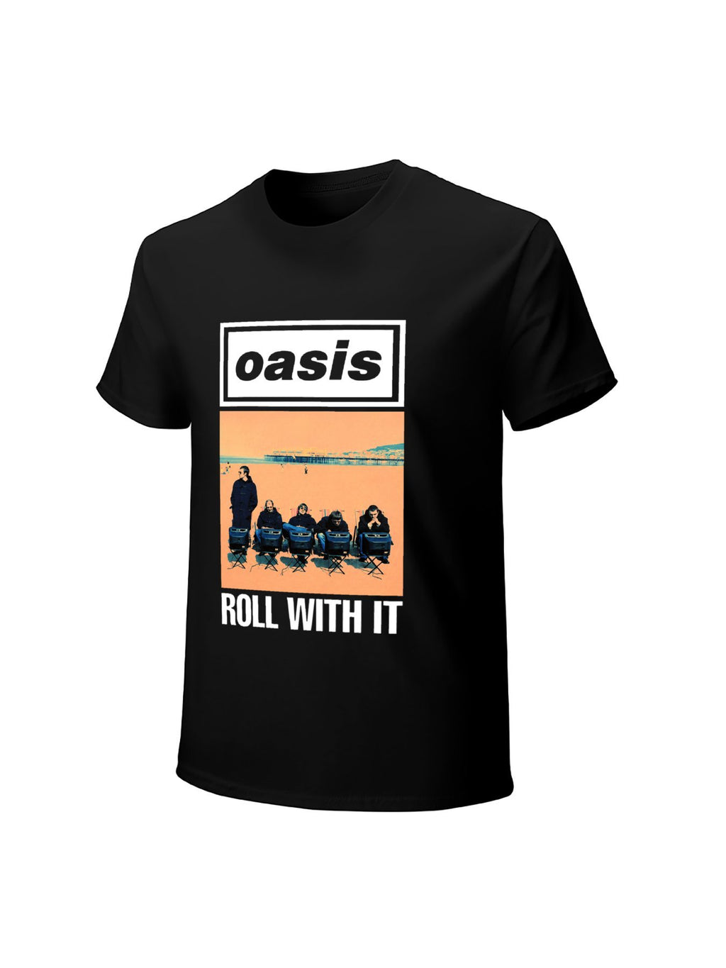 Oasis “Roll With It” Beach Photo Graphic T-Shirt