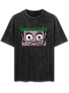 Green Day Wide-Eyed Comic Face Graphic T-Shirt