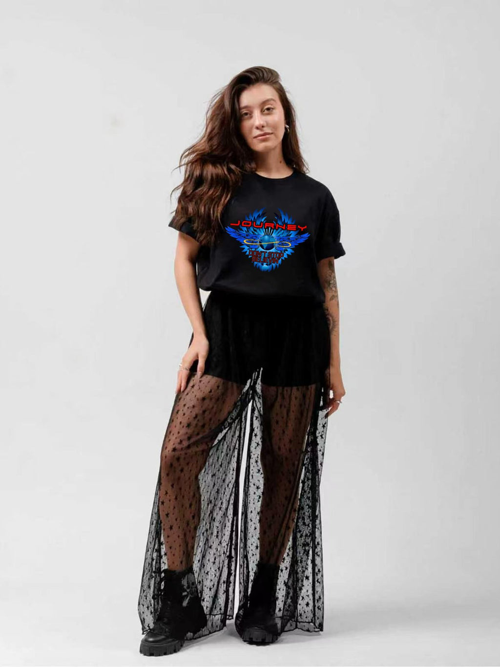 Journey Winged Globe Don’t Stop Believin’ Classic Rock Graphic T-Shirt