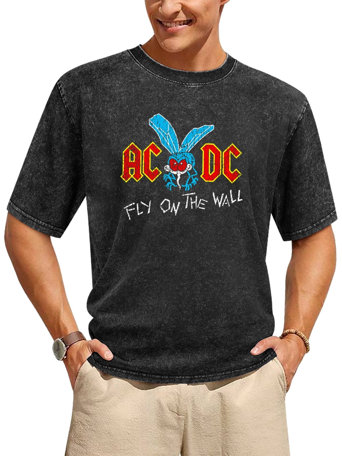 AC/DC Fly on the Wall Blue Fly Graphic T-Shirt
