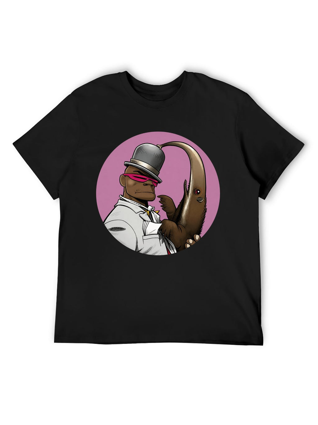 Gorillaz Pink Circle Character Graphic T-Shirt