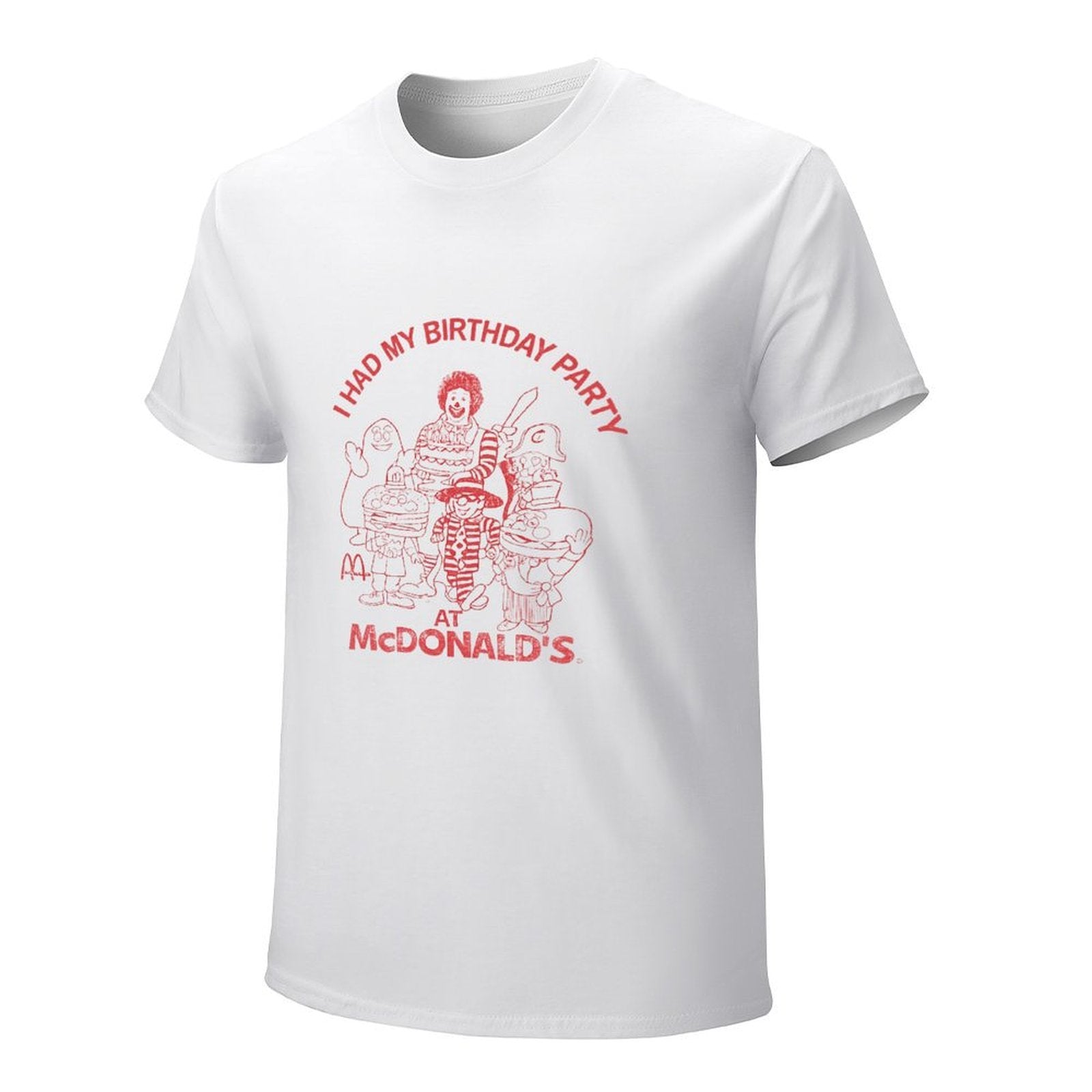 Birthday Party Cartoon Graphic White T-Shirt