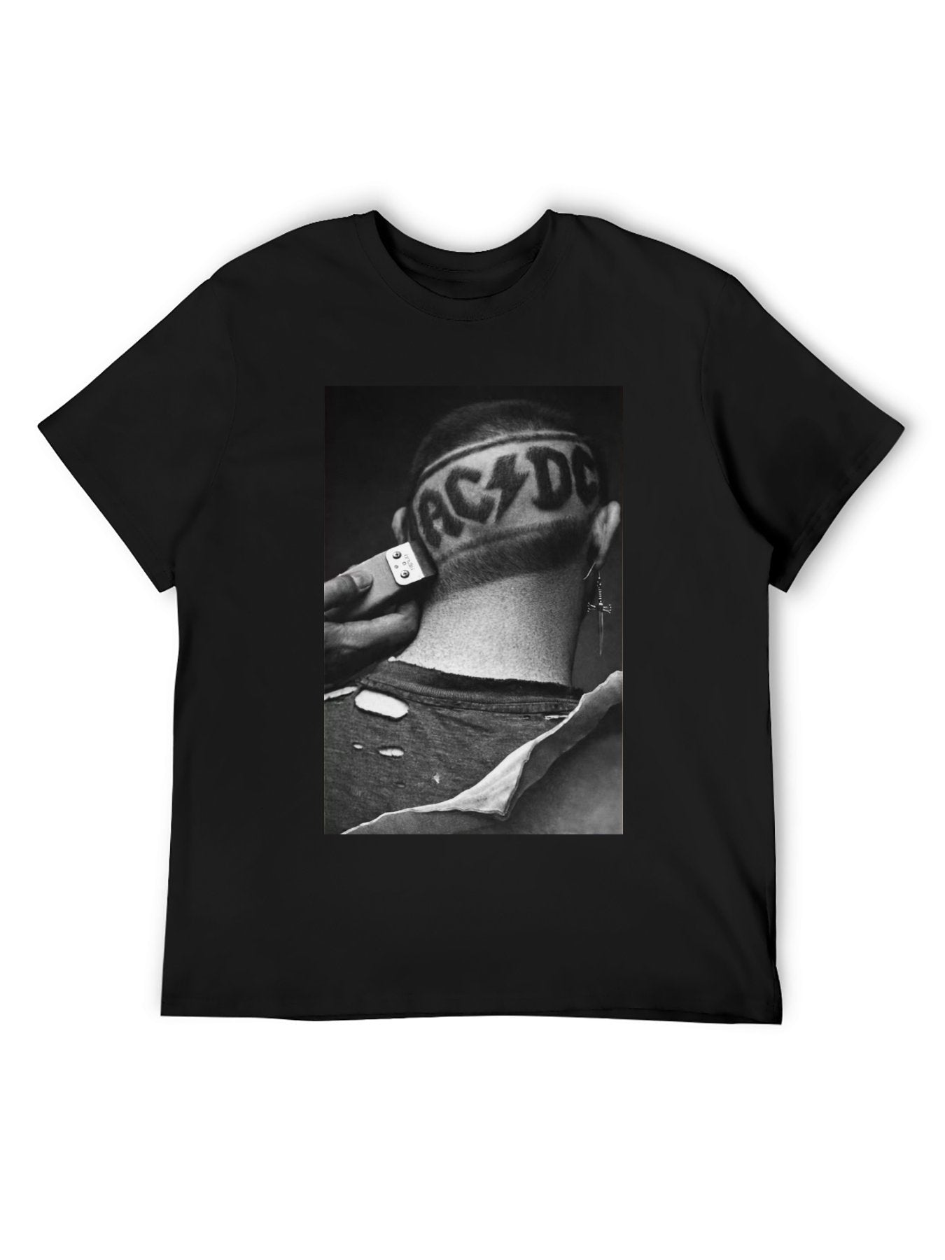 AC/DC Shaved Hair Portrait Vintage Rock T-Shirt