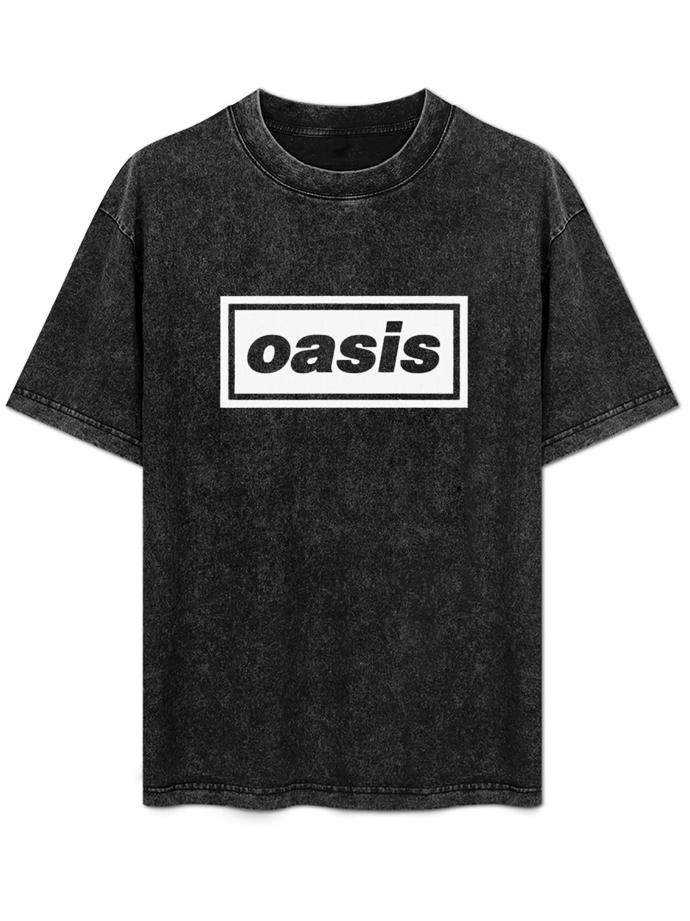Oasis Classic Black and White Box Logo Graphic T-Shirt