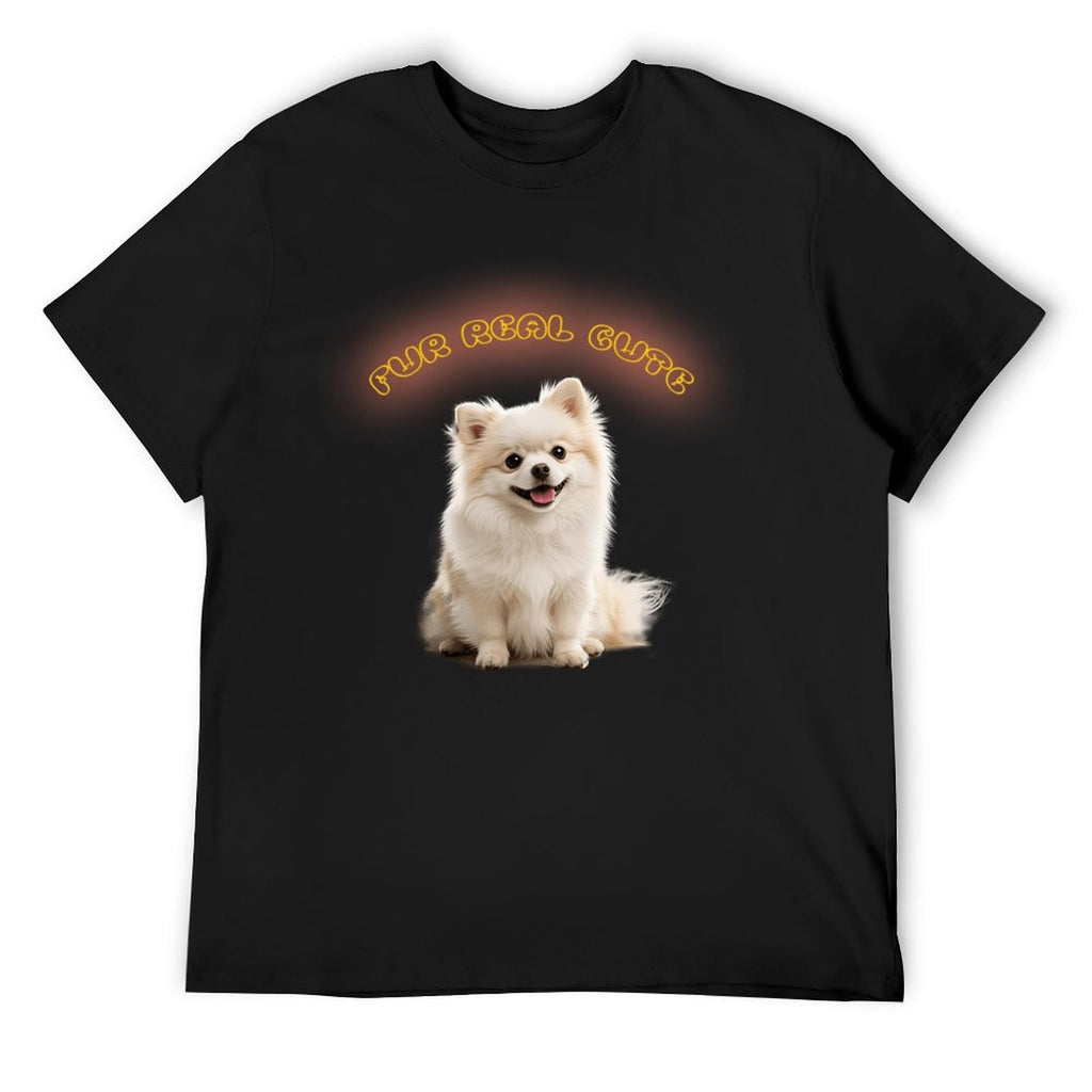 Fur Real Cute Pomeranian Graphic Black T-Shirt