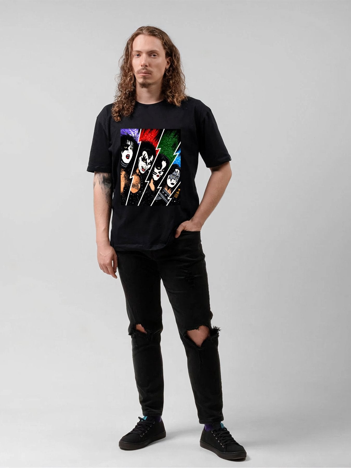 KISS Band Portrait Comic Pop Art T-Shirt