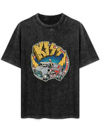 Vintage Washed Van Halen Rock Van Graphic T-Shirt