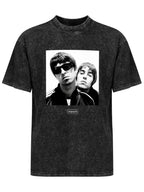 Oasis Black and White Duo Portrait Graphic T-Shirt
