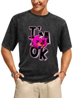 I'm OK Cartoon Bear Vintage Washed T-Shirt