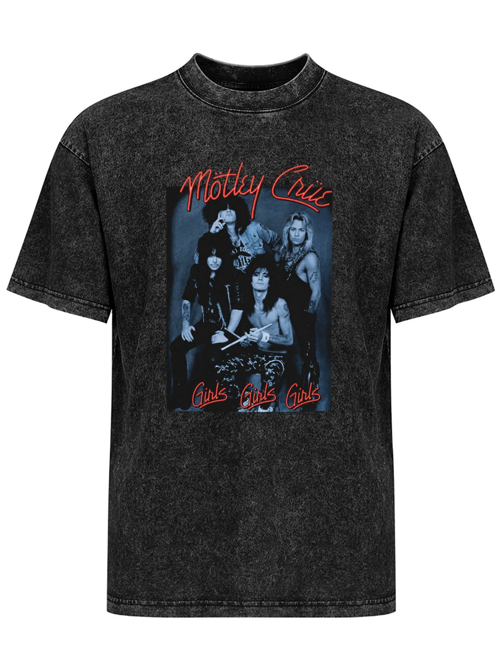 Mötley Crüe Girls Girls Girls Blue Portrait Graphic T-Shirt