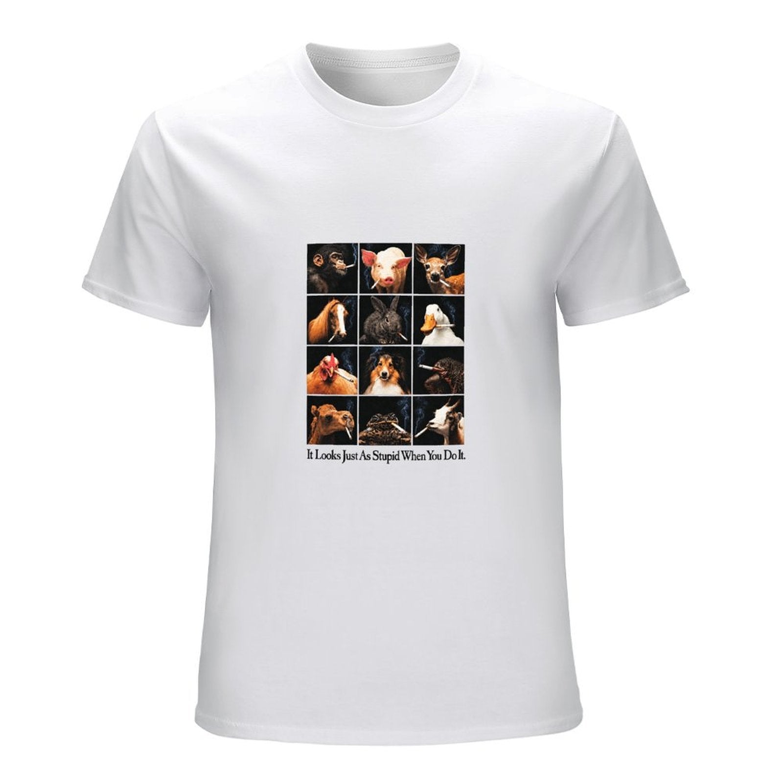 Animal Anti-Smoking Graphic T-Shirt