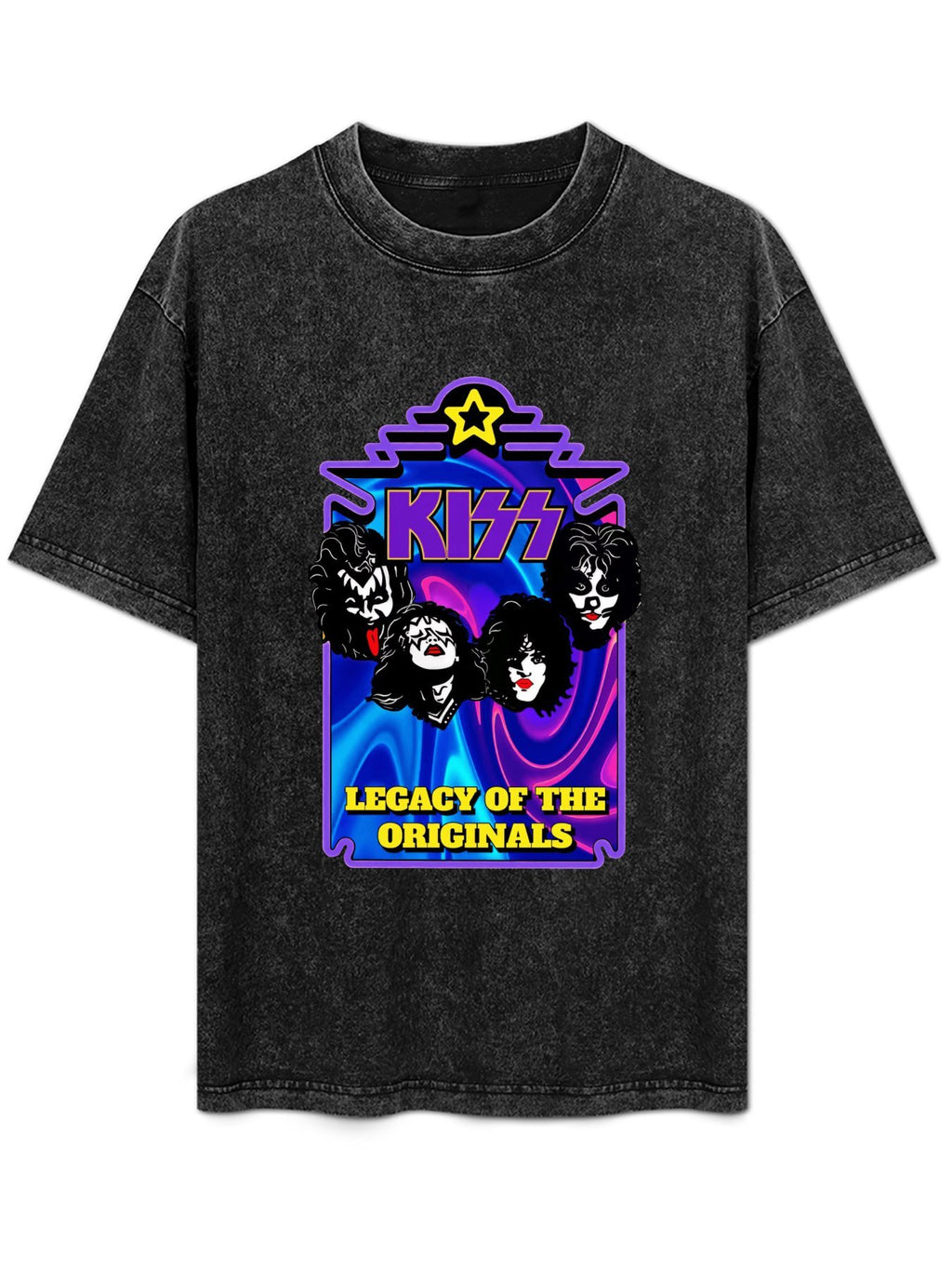 Vintage Washed KISS Legacy of the Originals Graphic T-Shirt