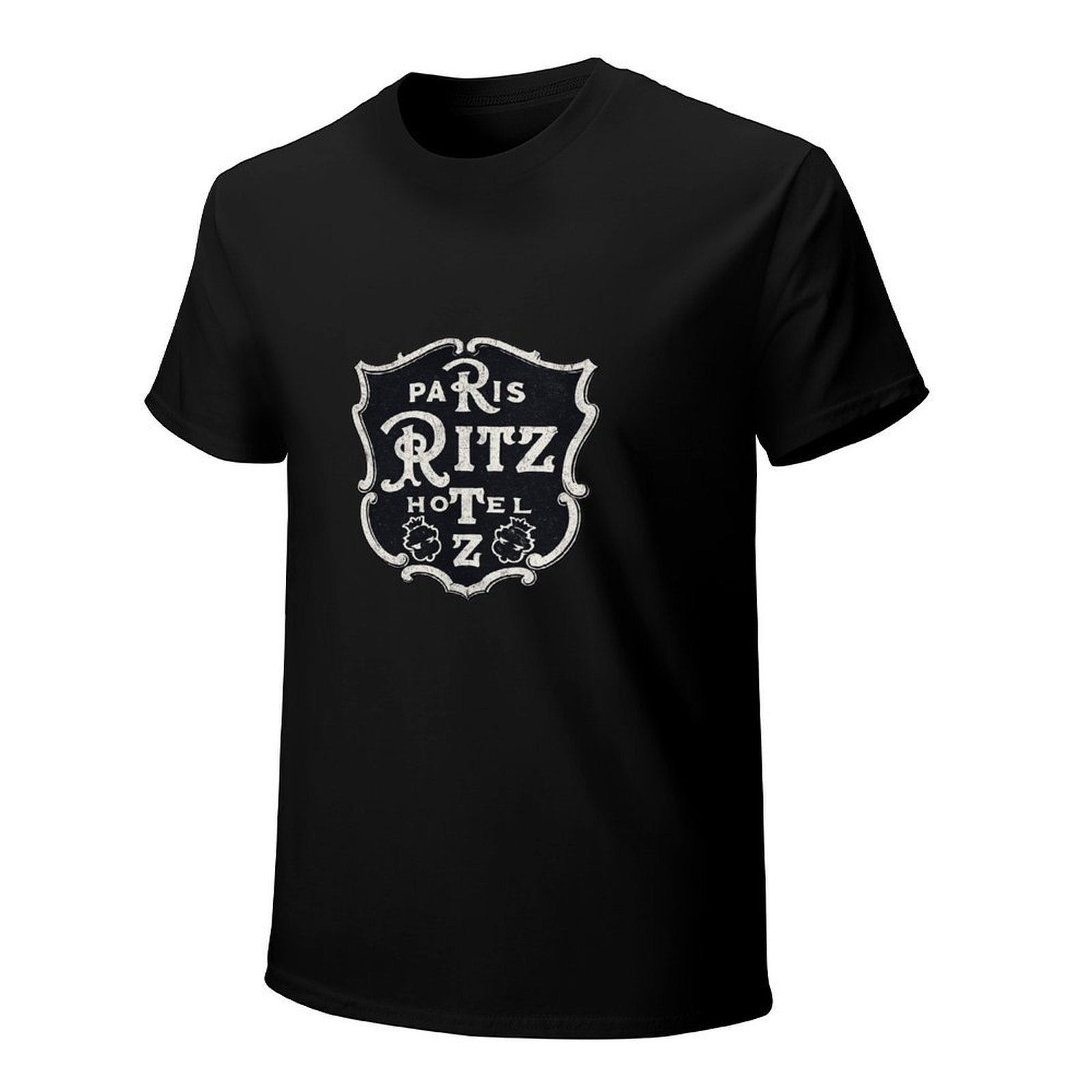 Paris Ritz Hotel Crest Graphic Black T-Shirt