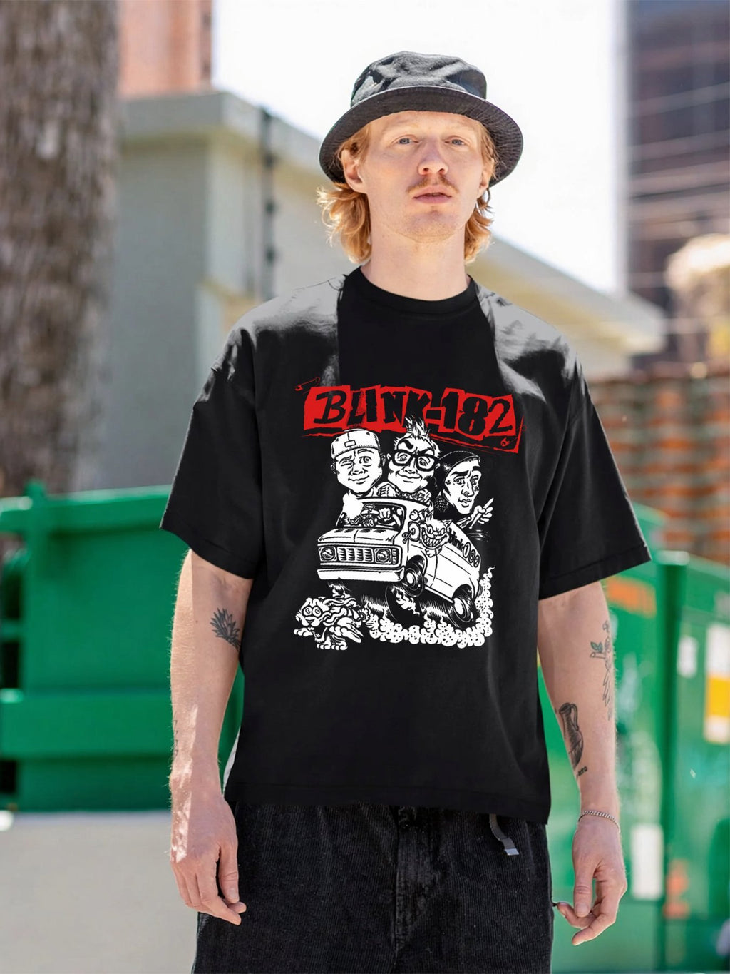 Blink-182 Cartoon Van Ride Punk Sketch Artwork T-Shirt