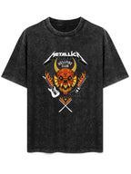 Vintage Washed Metallica Hellfire Club Demon Graphic T-Shirt