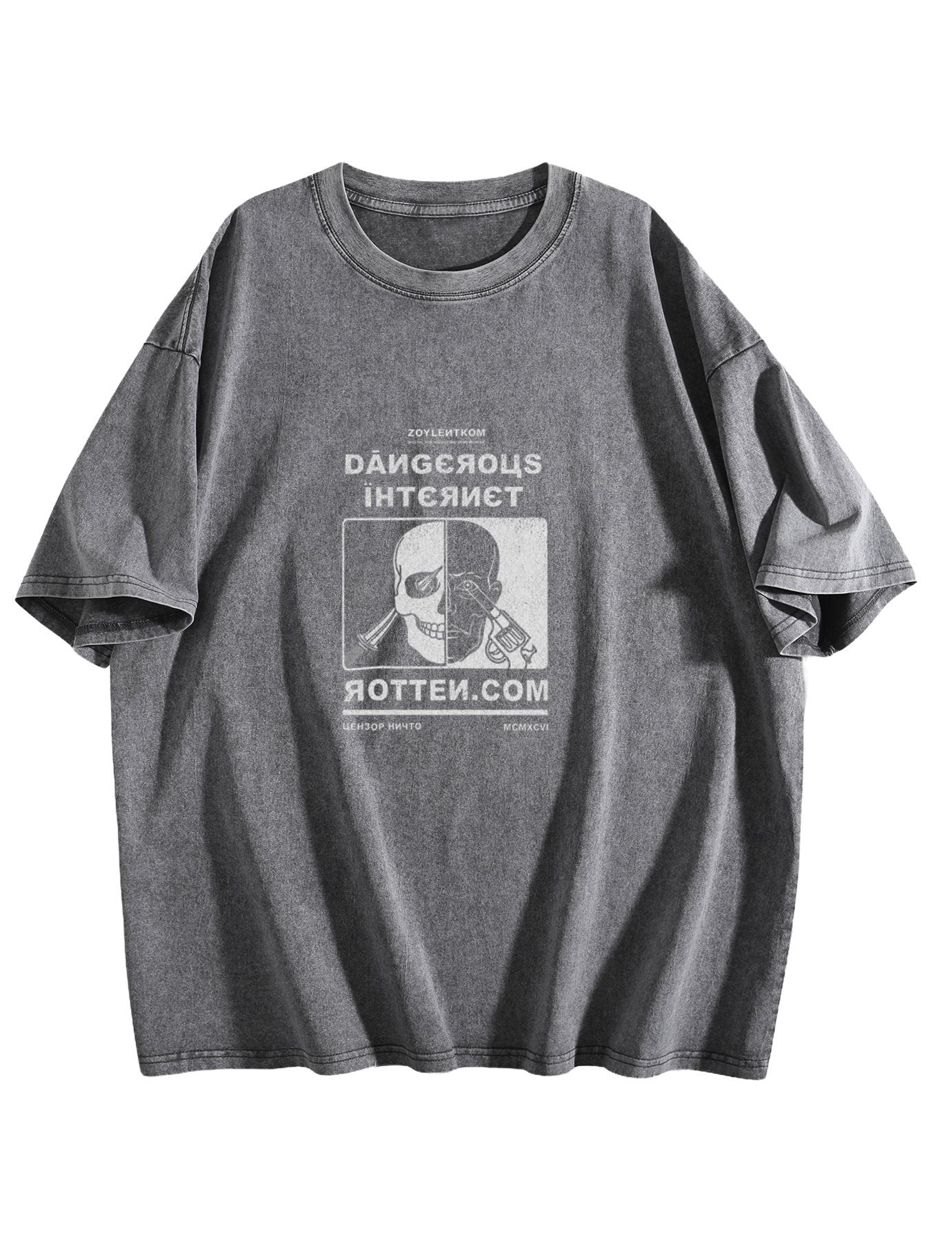 Dangerous Internet Graphic Washed T-Shirt