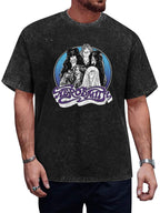 Aerosmith Cartoon Band Portrait Graphic T-Shirt