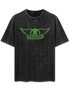 Aerosmith Green Wing Logo Graphic T-Shirt
