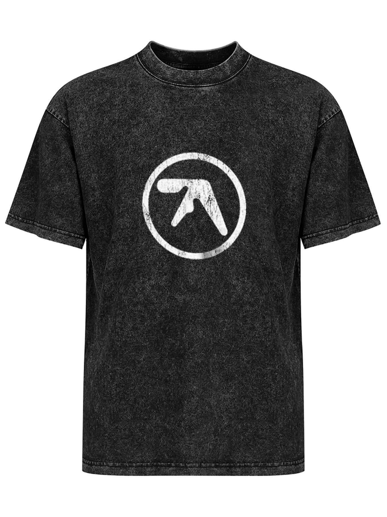 Abstract Circle Logo Graphic Washed T-Shirt
