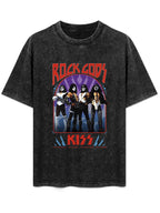 Vintage Washed KISS Rock Gods Band Graphic T-Shirt