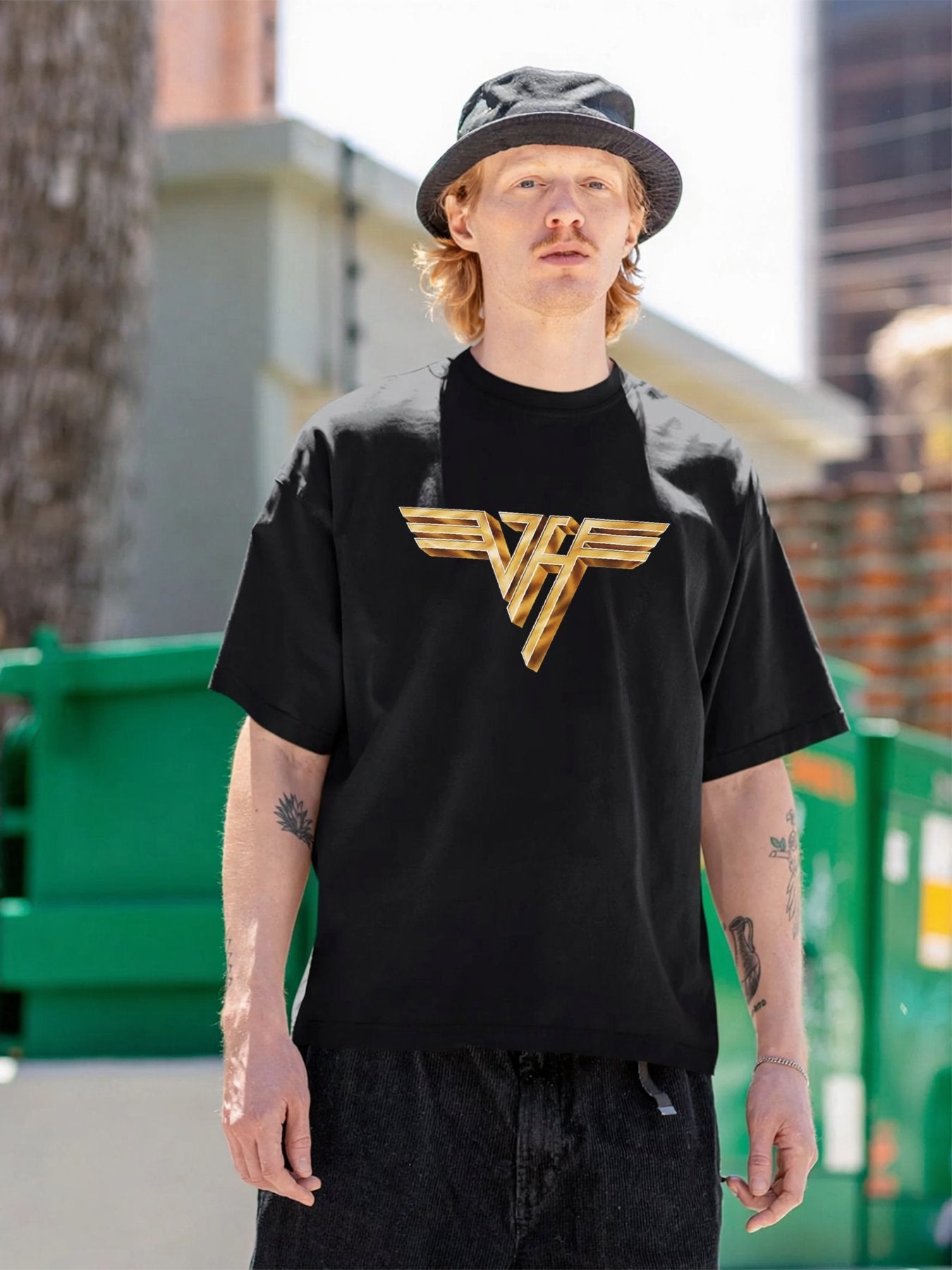 Van Halen Winged Gold Logo Classic Hard Rock T-Shirt