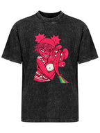 Gorillaz Pink Character and Elephant Graphic T-Shirt