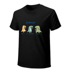 Cartoon Dinosaur Band Graphic Black T-Shirt