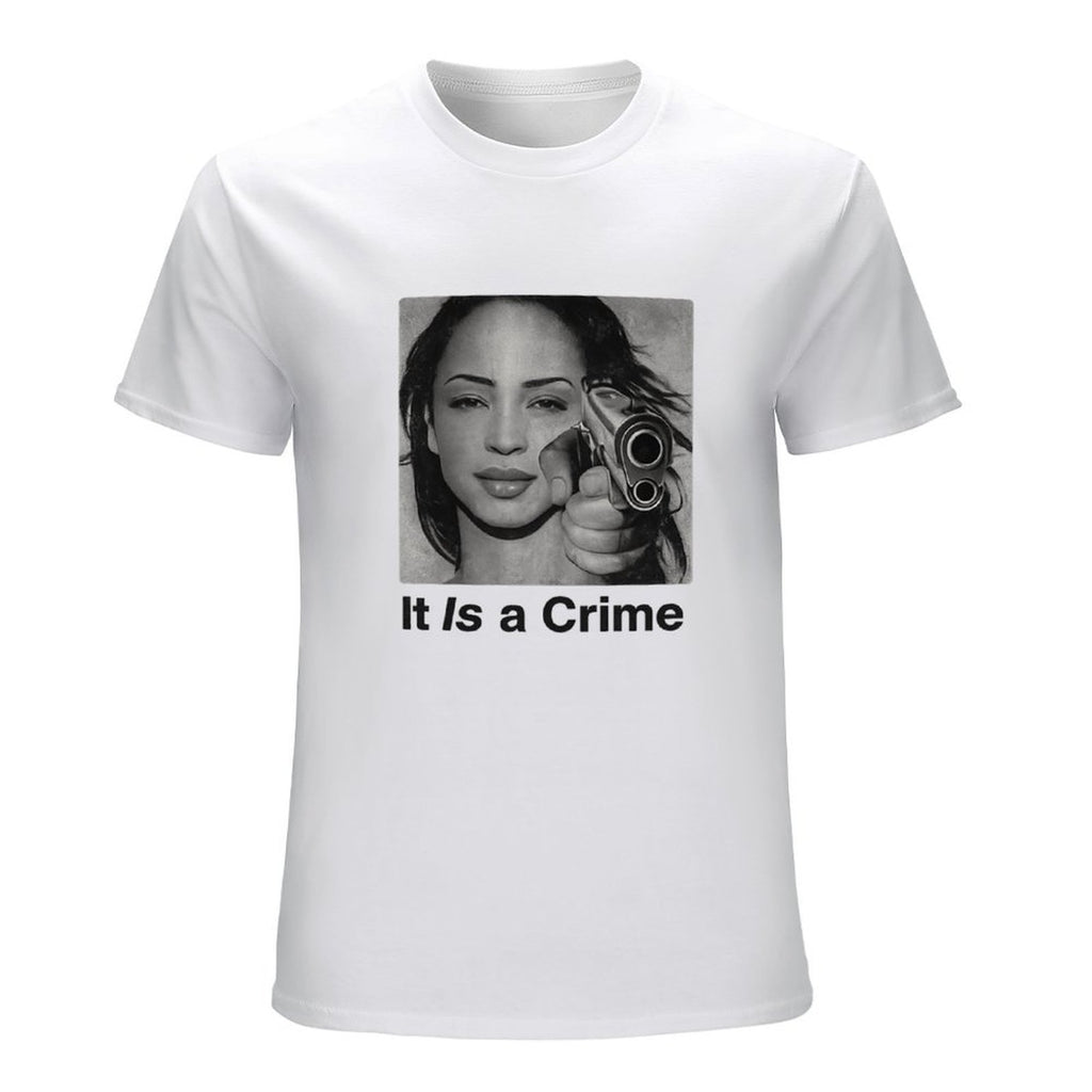 It Is a Crime Portrait Graphic White T-Shirt