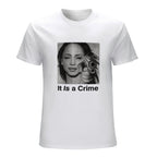 It Is a Crime Portrait Graphic White T-Shirt