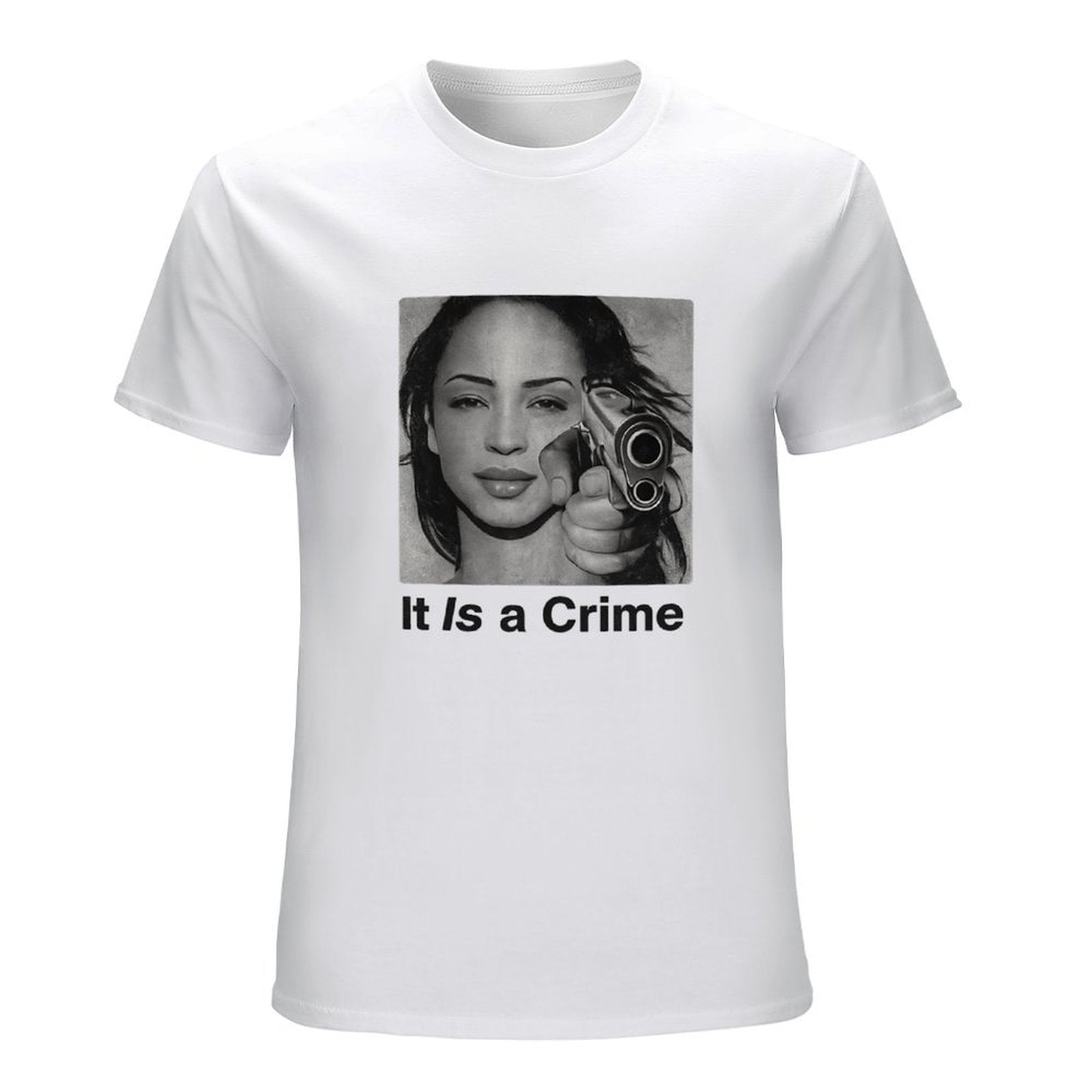 It Is a Crime Portrait Graphic White T-Shirt