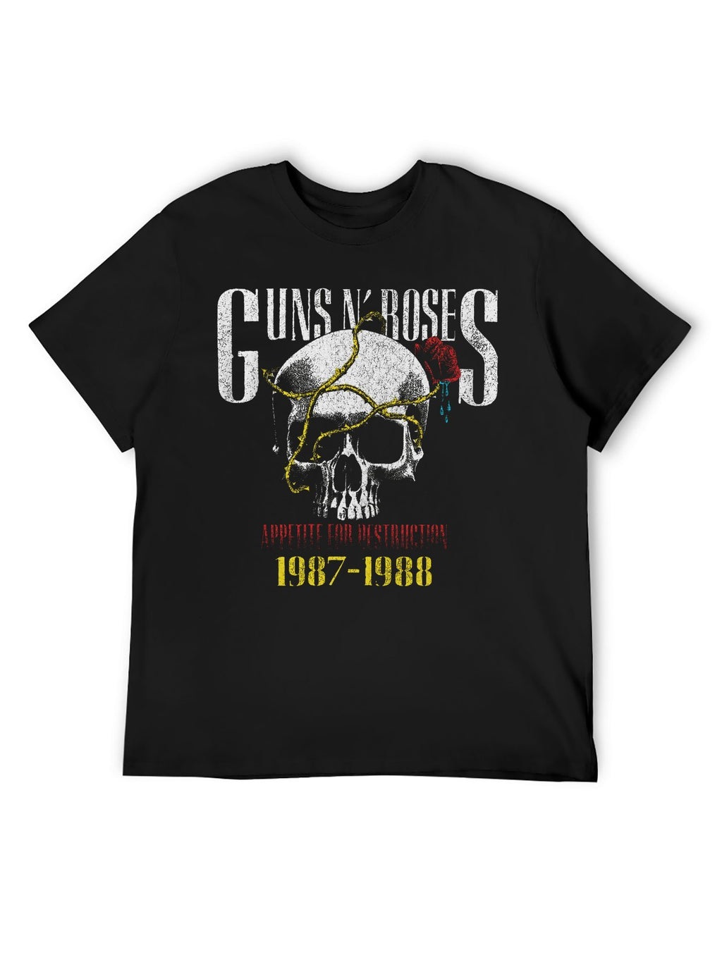 Guns N’ Roses Cracked Skull Appetite Tour Graphic T-Shirt