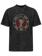 Rock N Roll Skeleton Hand Graphic T-Shirt