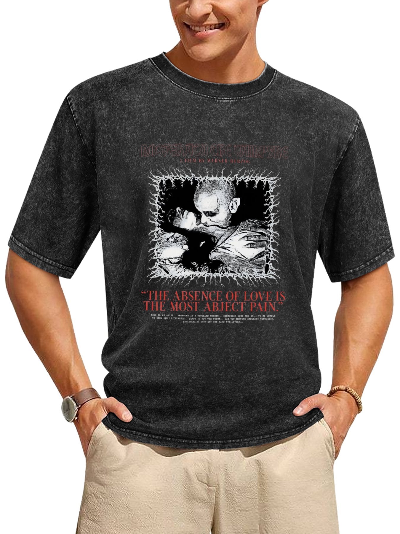 Vintage Washed Nosferatu Vampire Graphic T-Shirt