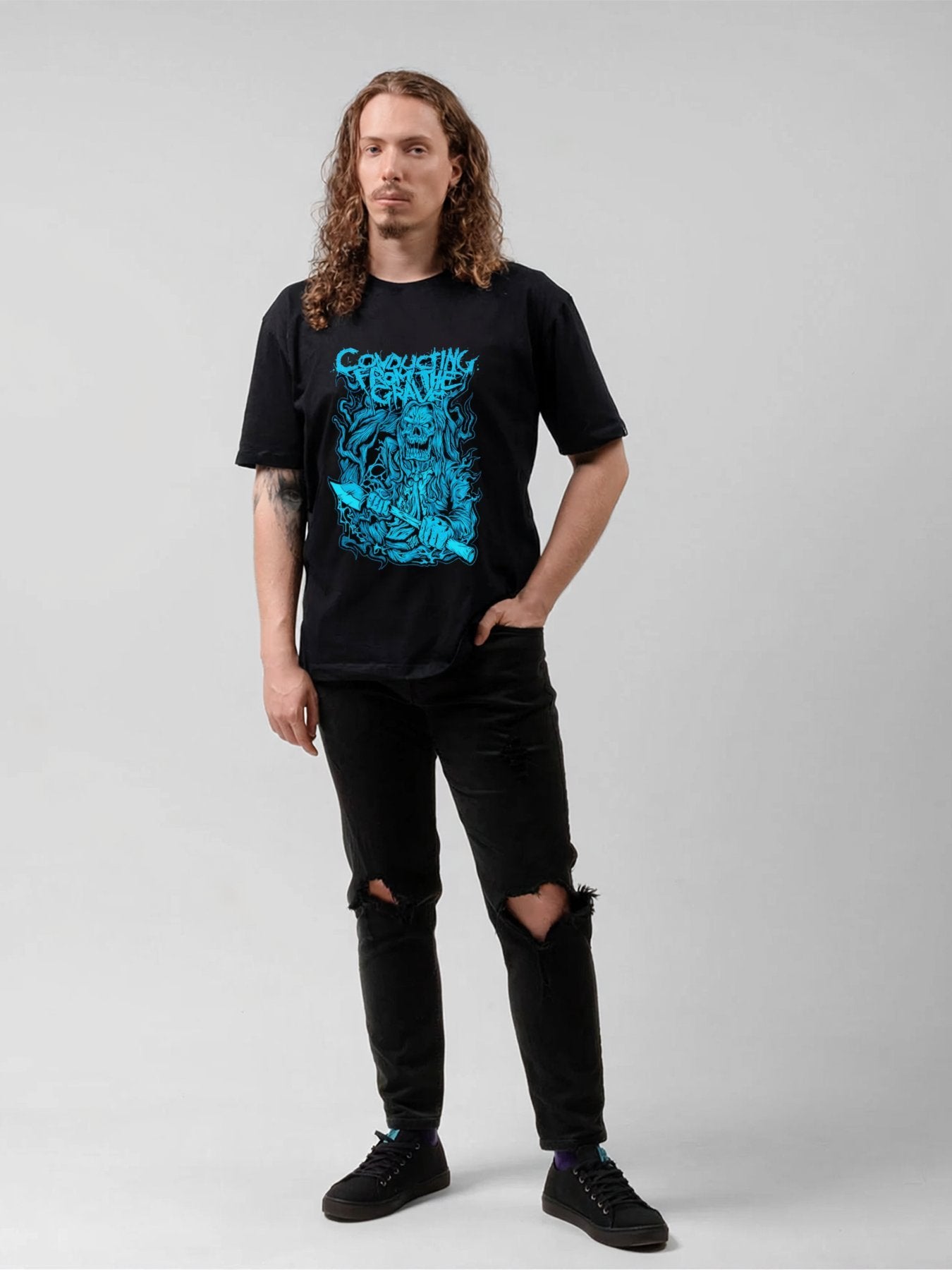 Crawling From The Grave Skull Reaper Death Metal T-Shirt
