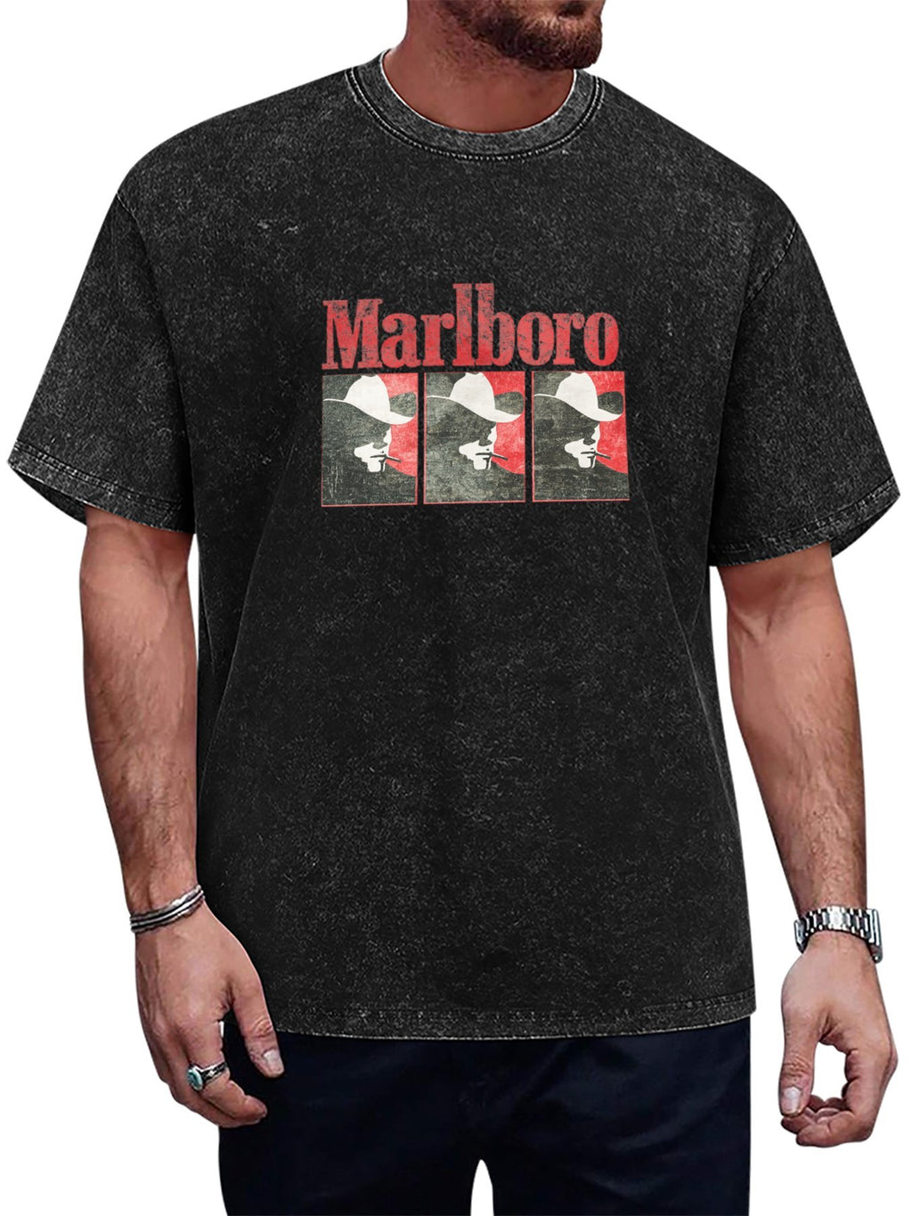 Marlboro Cowboy Graphic Washed T-Shirt
