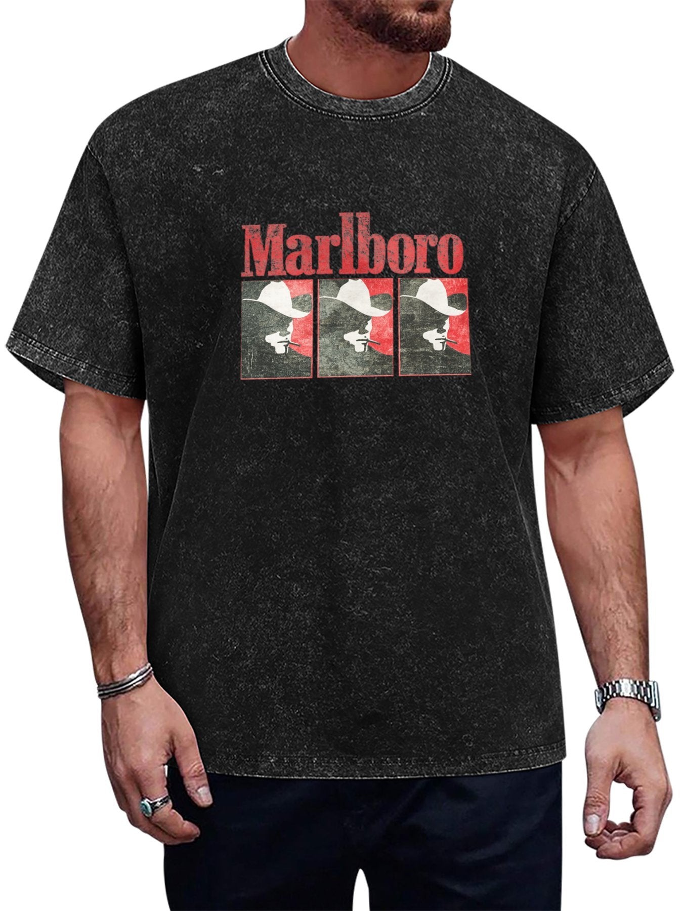 Marlboro Cowboy Graphic Washed T-Shirt