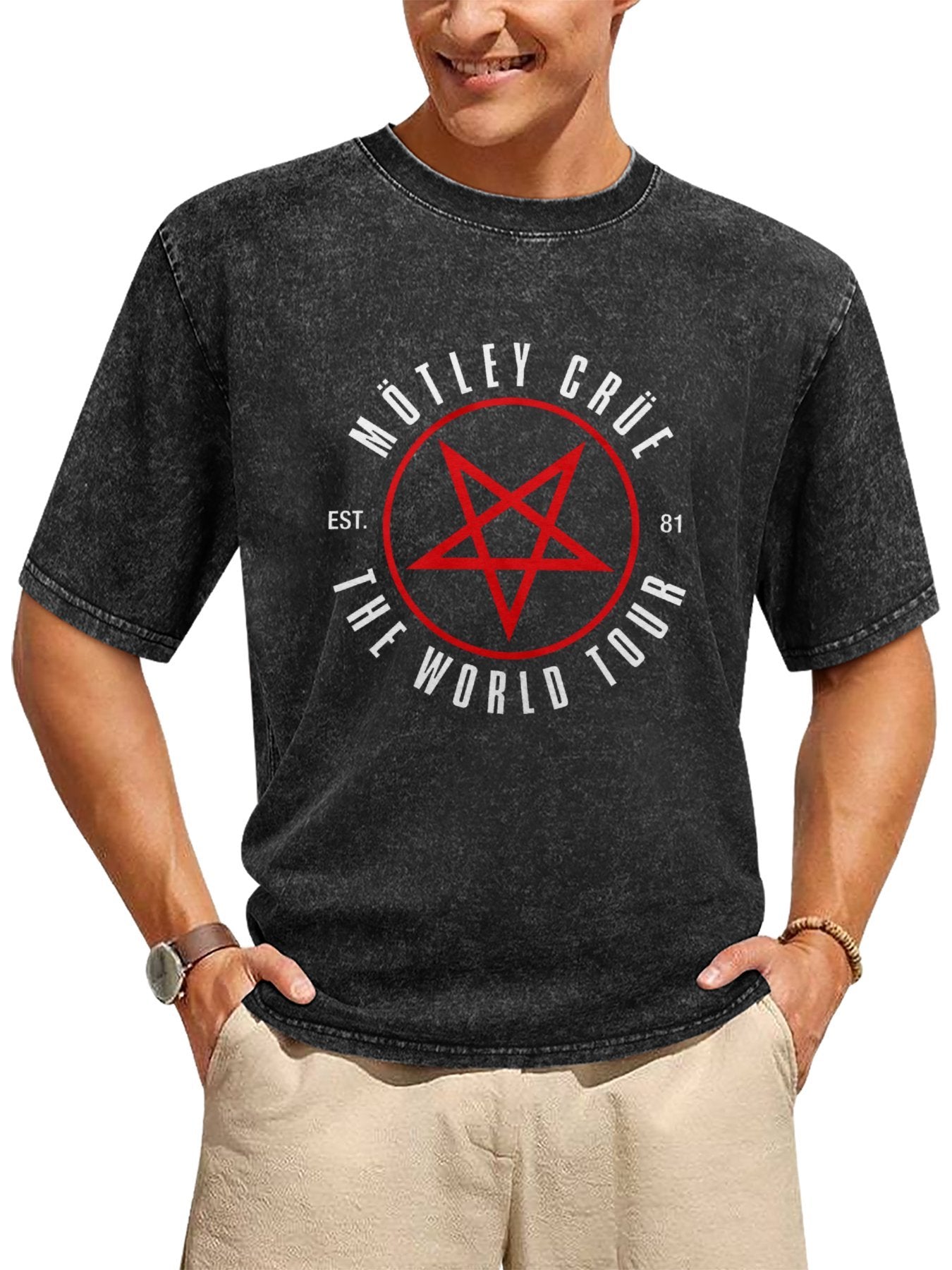 Mötley Crüe World Tour Pentagram Graphic T-Shirt