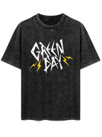 Green Day Lightning Logo Graphic T-Shirt