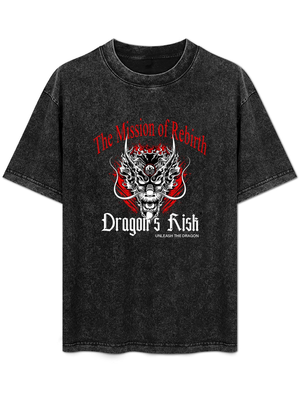 Dragon Rebirth Graphic Vintage Washed T-Shirt