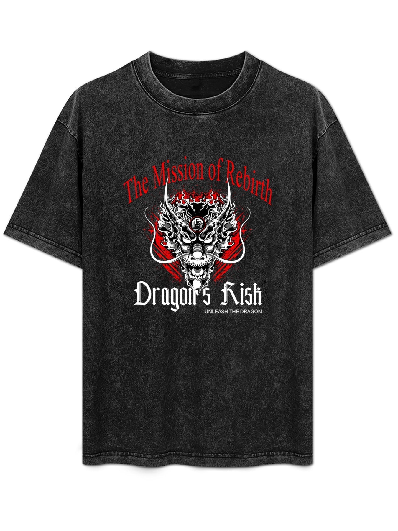Dragon Rebirth Graphic Vintage Washed T-Shirt