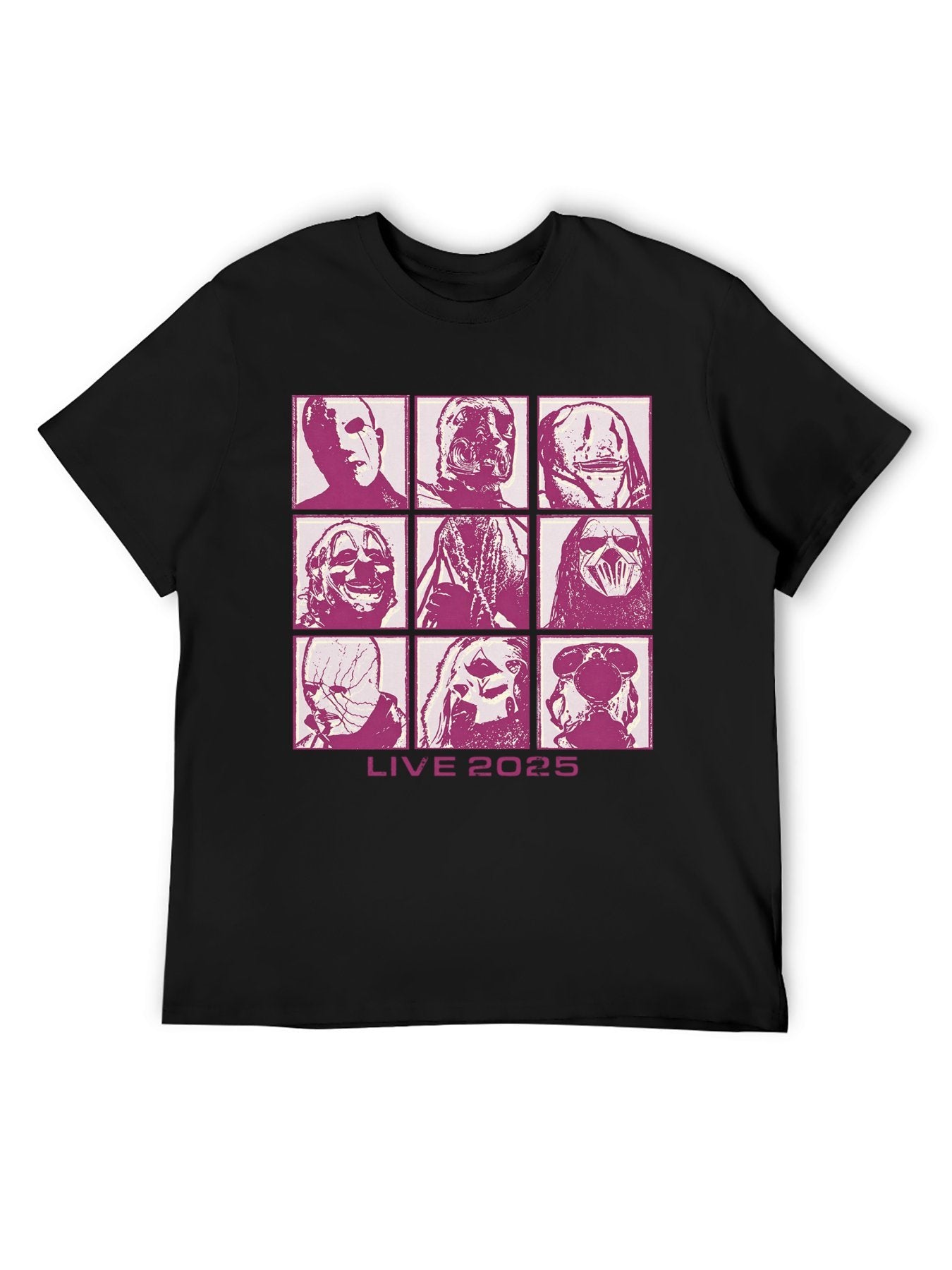 Slipknot Live 2025 Mask Grid Graphic T-Shirt