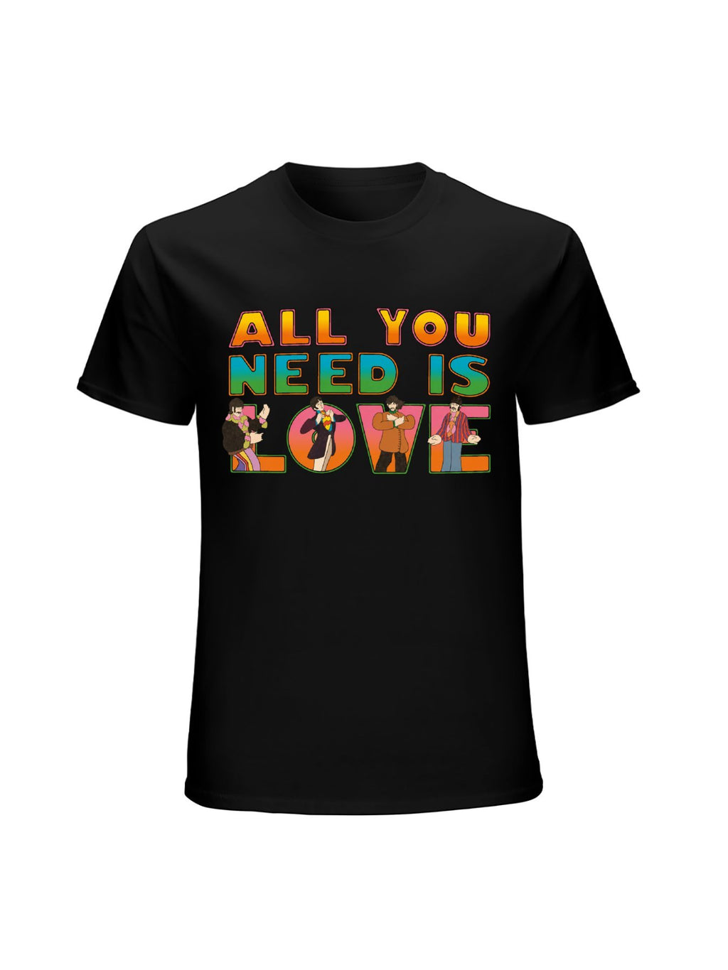 he Beatles “All You Need Is Love” Colorful Graphic T-Shirt
