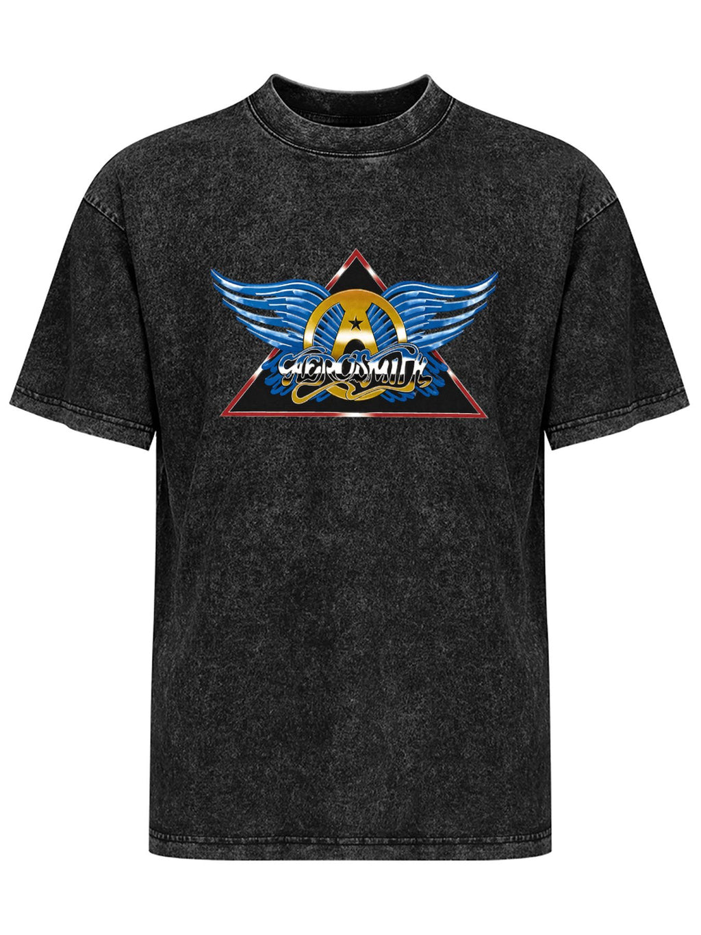 Aerosmith Blue Wings Triangle Logo Graphic T-Shirt